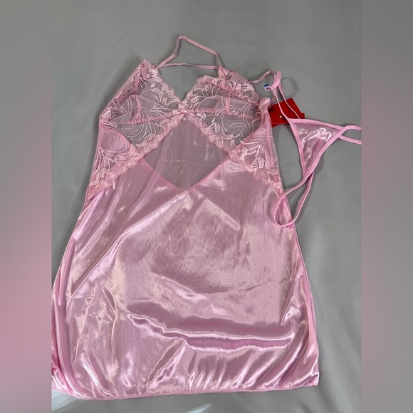 Women Sexy Lingerie Lace Mini Dress Babydoll Nightdress Sleepwear Sz XXL ‎ Pink - Picture 3 of 7